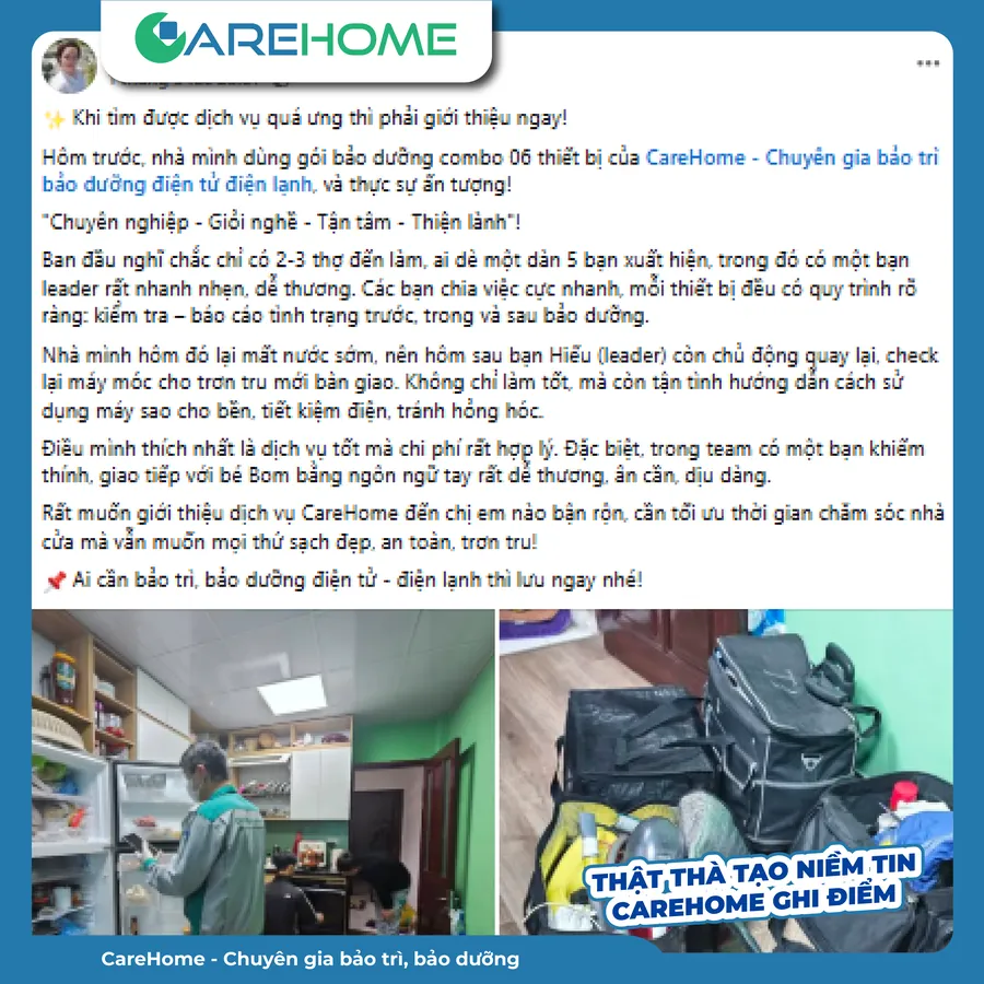 Phản hồi thật của khách hàng CareHome số 7