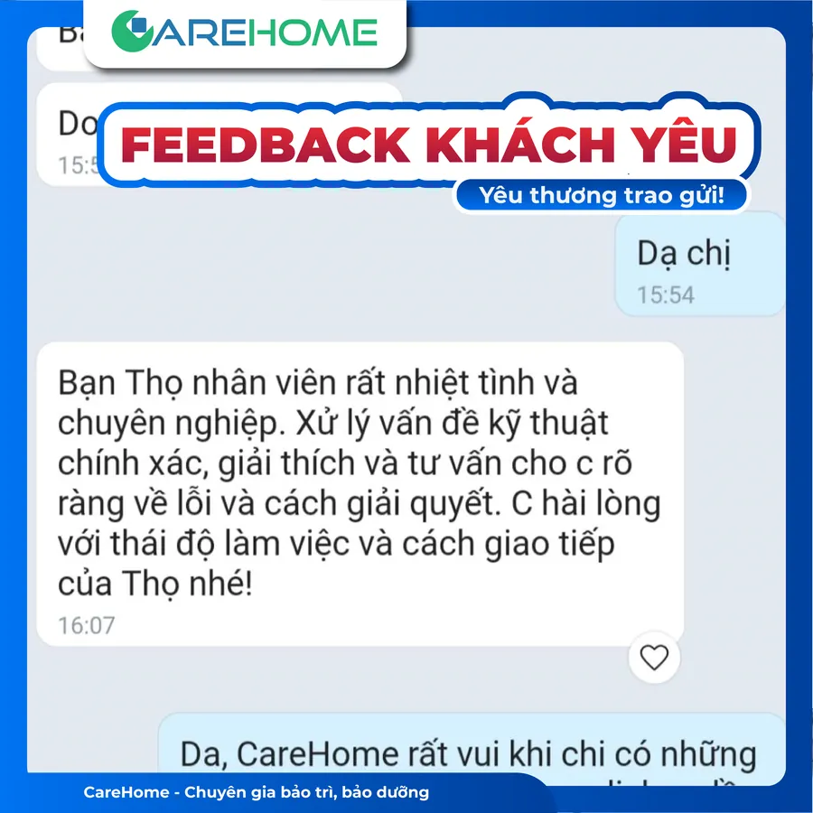 Phản hồi thật của khách hàng CareHome số 8