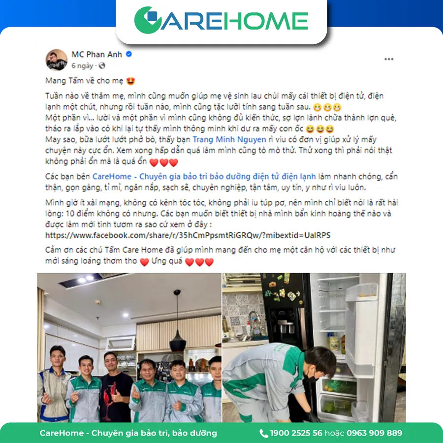 Phản hồi thật của khách hàng CareHome số 12