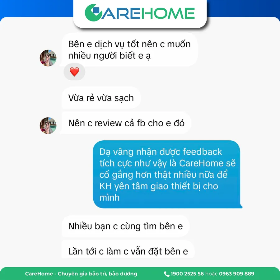 Phản hồi thật của khách hàng CareHome số 16