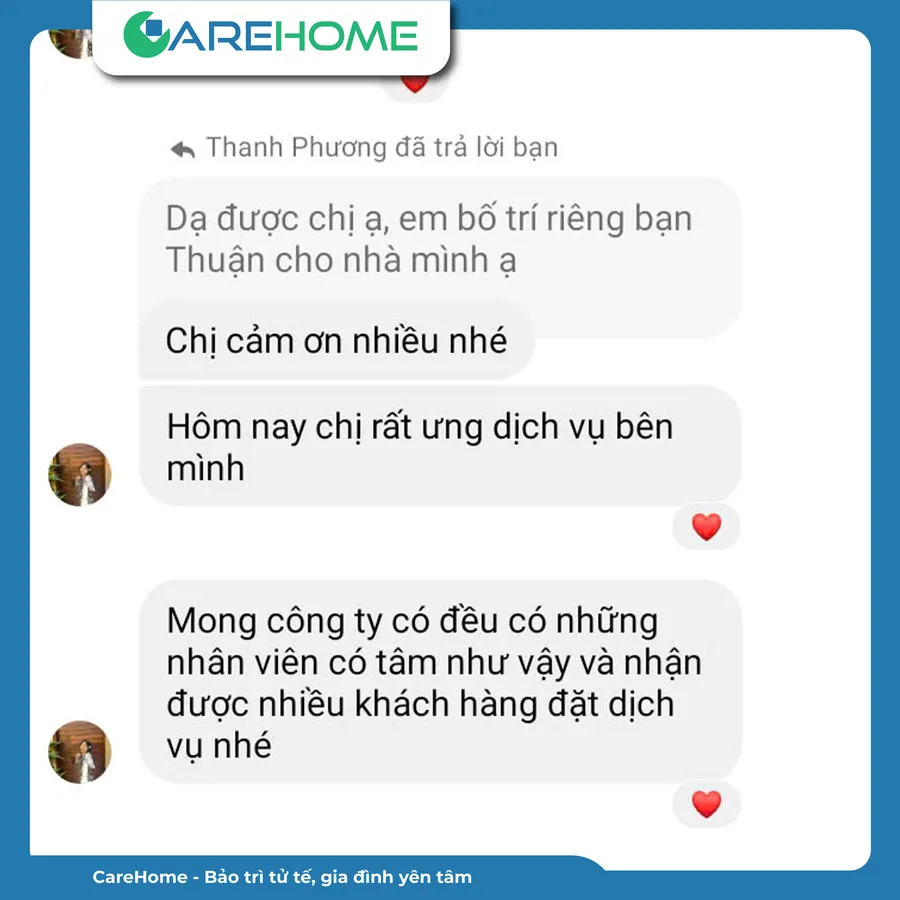 Phản hồi thật của khách hàng CareHome số 19